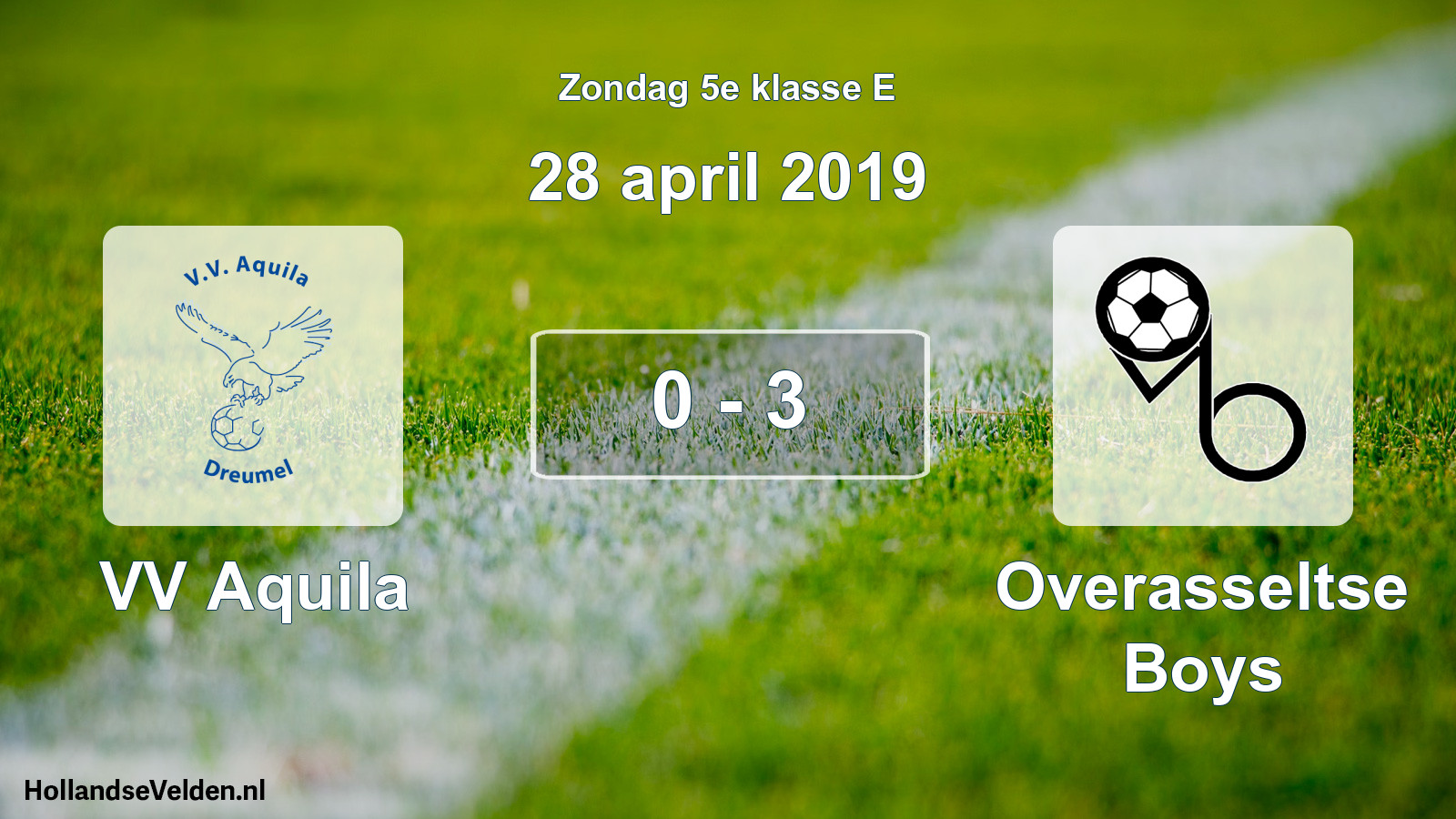 Total number of matches played: VV Aquila - Overasseltse Boys 0 - 3 (28 April 2019)