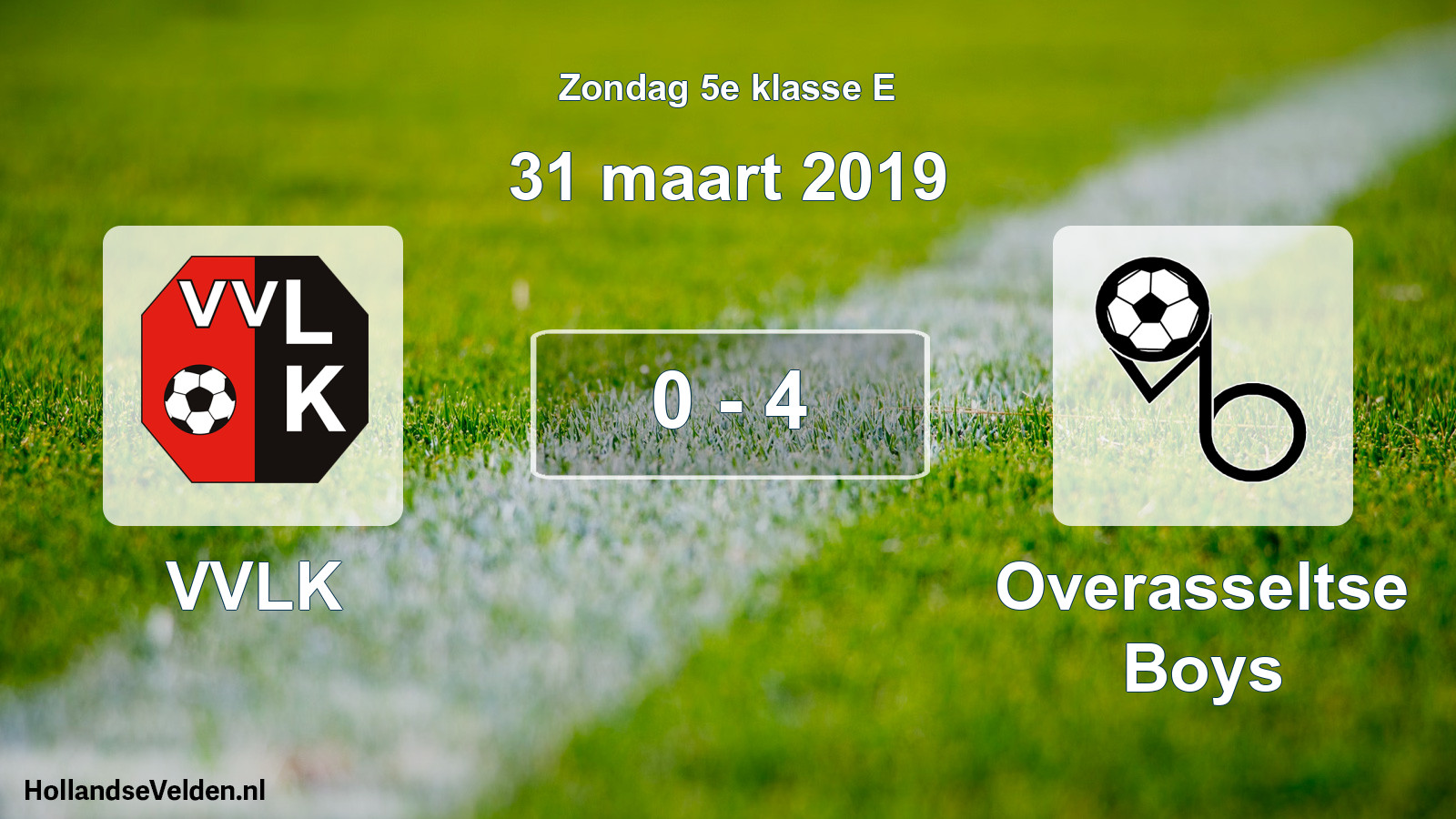 Total number of matches played: VVLK - Overasseltse Boys 0 - 4 (31 March 2019)