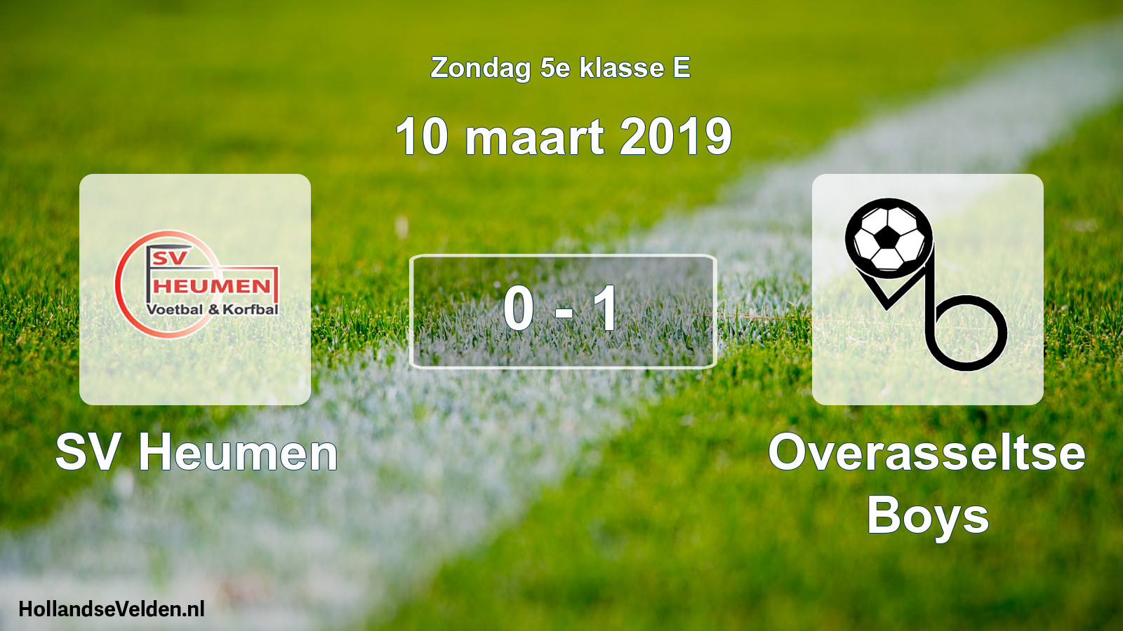 Total number of matches played: SV Heumen - Overasseltse Boys 0 - 1 (10 March 2019)