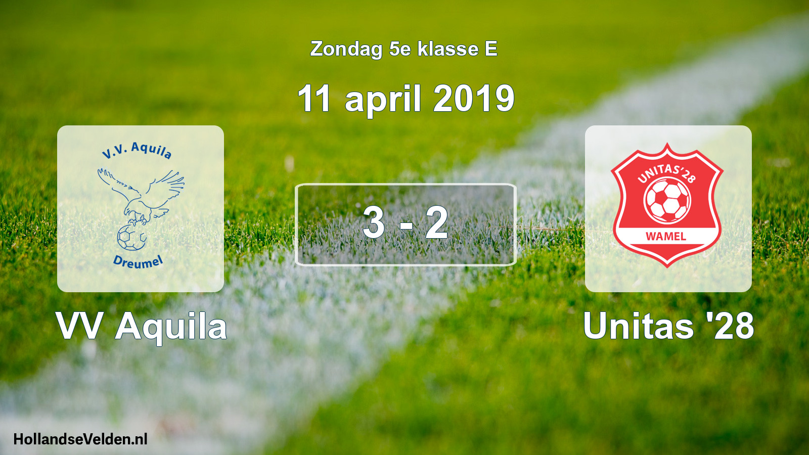 Total number of matches played: VV Aquila - Unitas '28 3 - 2 (11 April 2019)