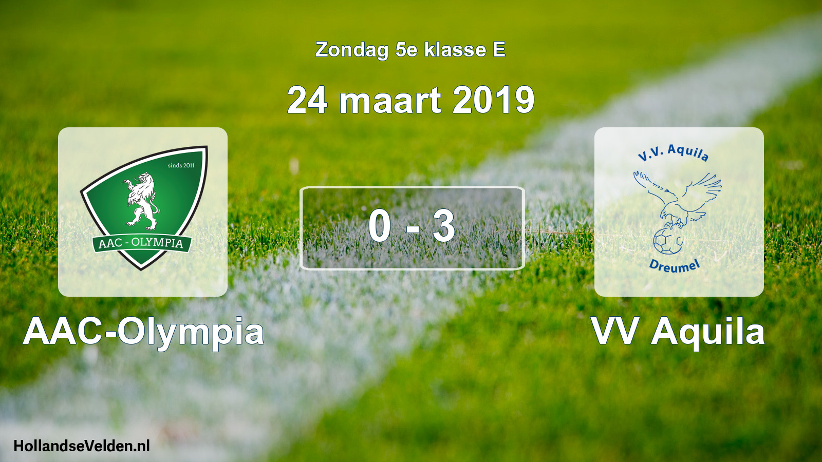 Total number of matches played: AAC-Olympia - VV Aquila 0 - 3 (24 March 2019)