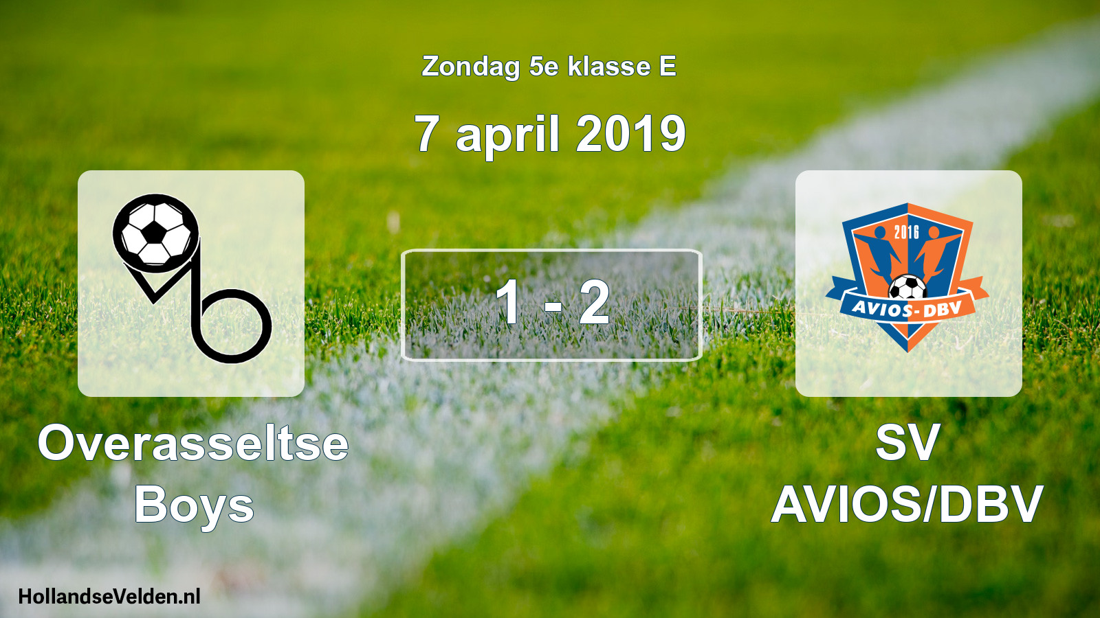 Total number of matches played: Overasseltse Boys - SV AVIOS/DBV 1 - 2 (7 April 2019)
