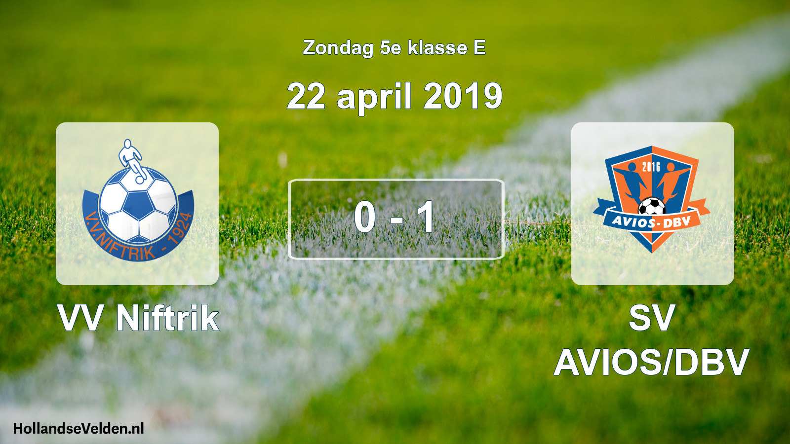 Total number of matches played: VV Niftrik - SV AVIOS/DBV 0 - 1 (22 April 2019)