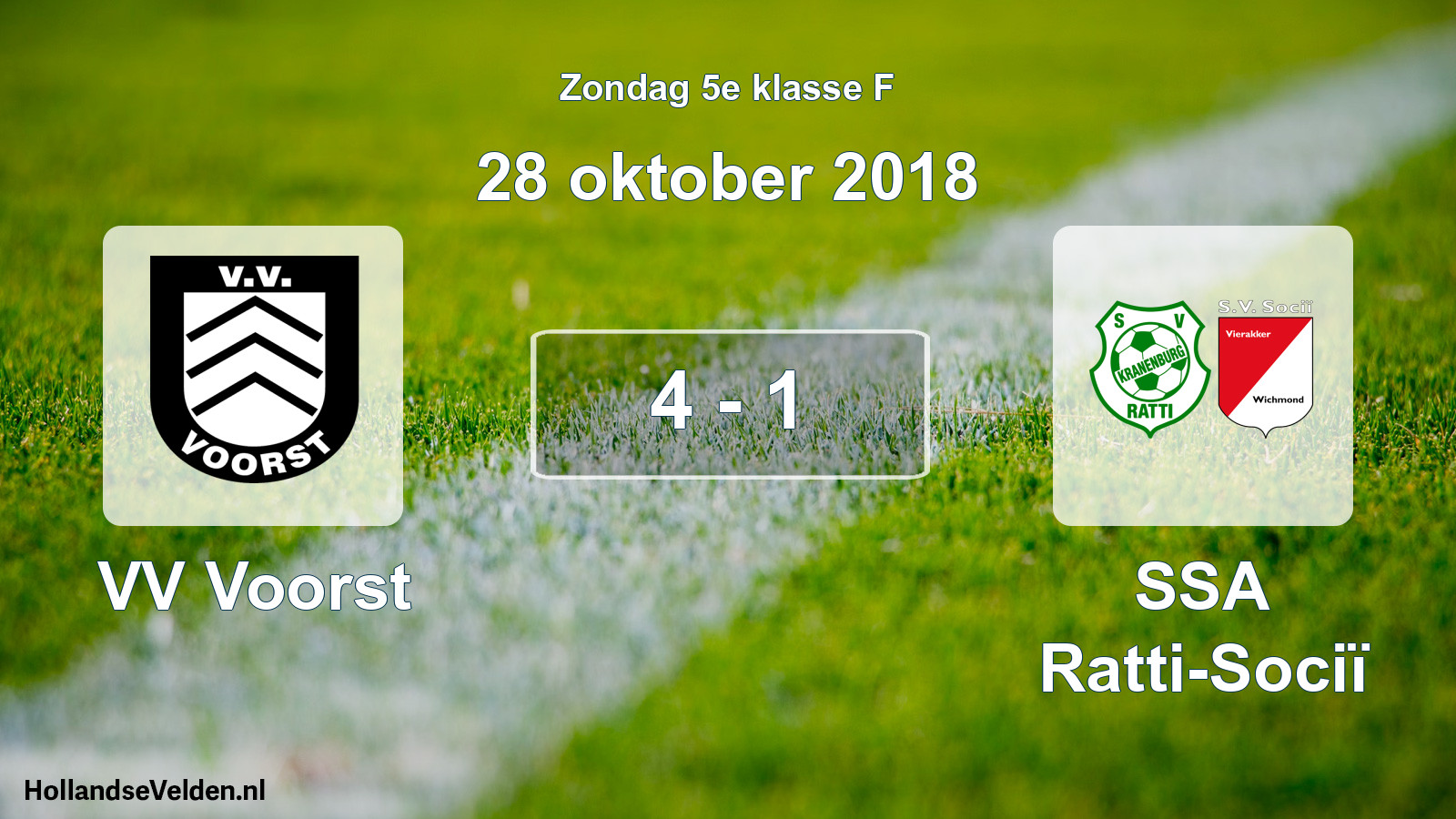 Total number of matches played: VV Voorst - SSA Ratti-Sociï 4 - 1 (28 October 2018)