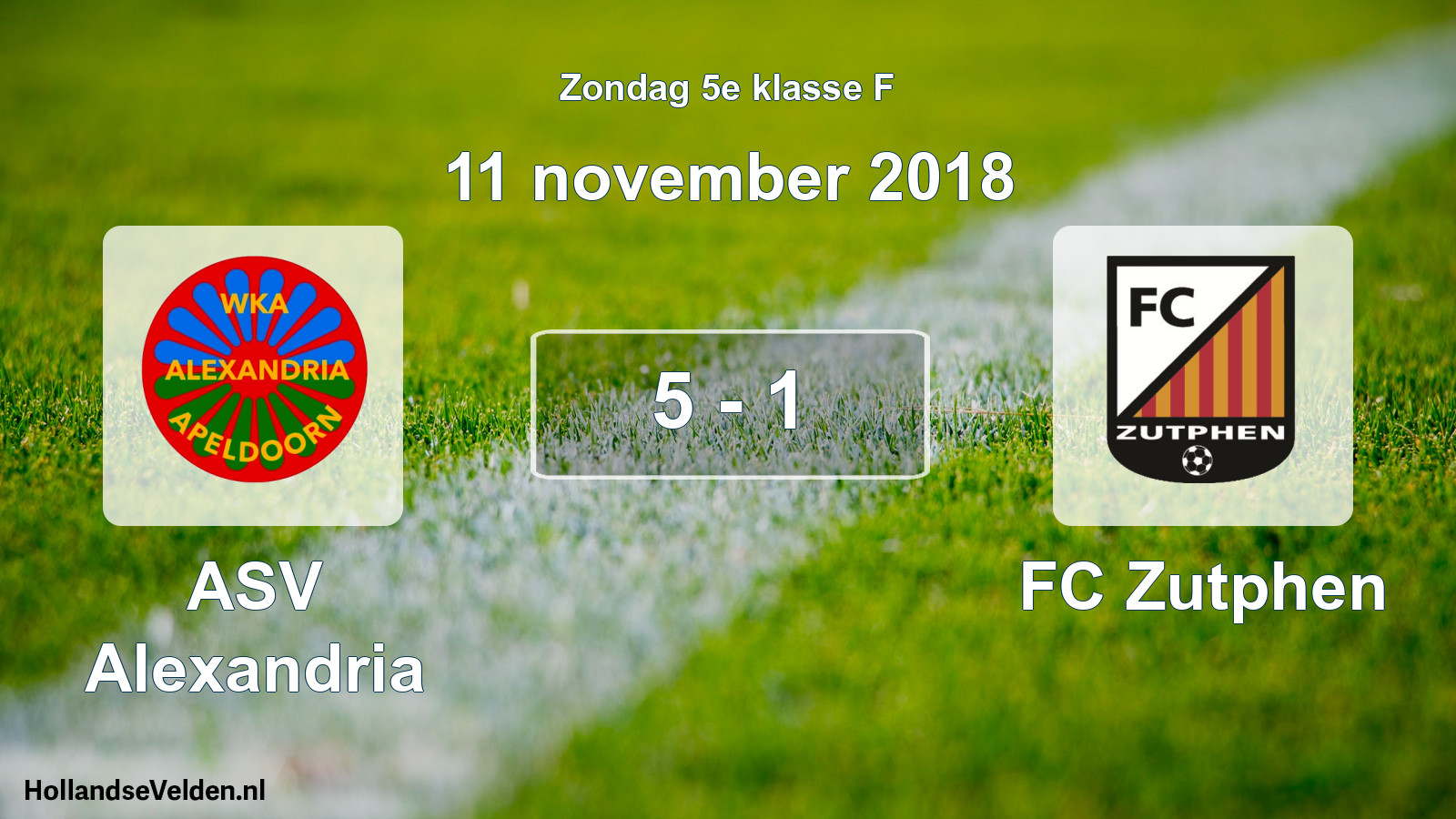 Total number of matches played: ASV Alexandria - FC Zutphen 5 - 1 (11 November 2018)