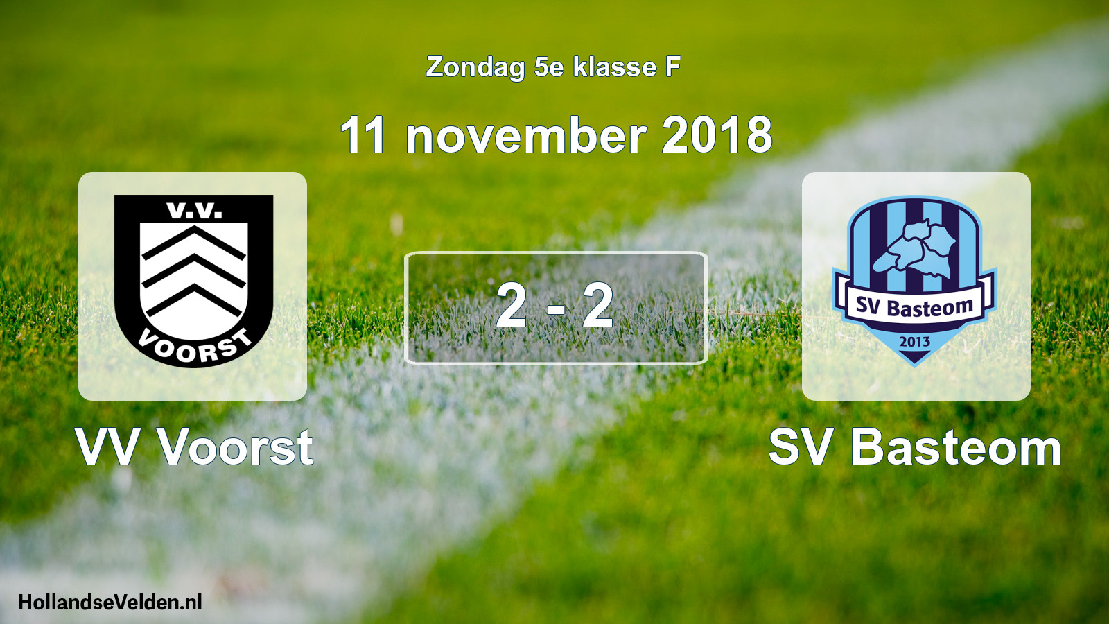 Total number of matches played: VV Voorst - SV Basteom 2 - 2 (11 November 2018)
