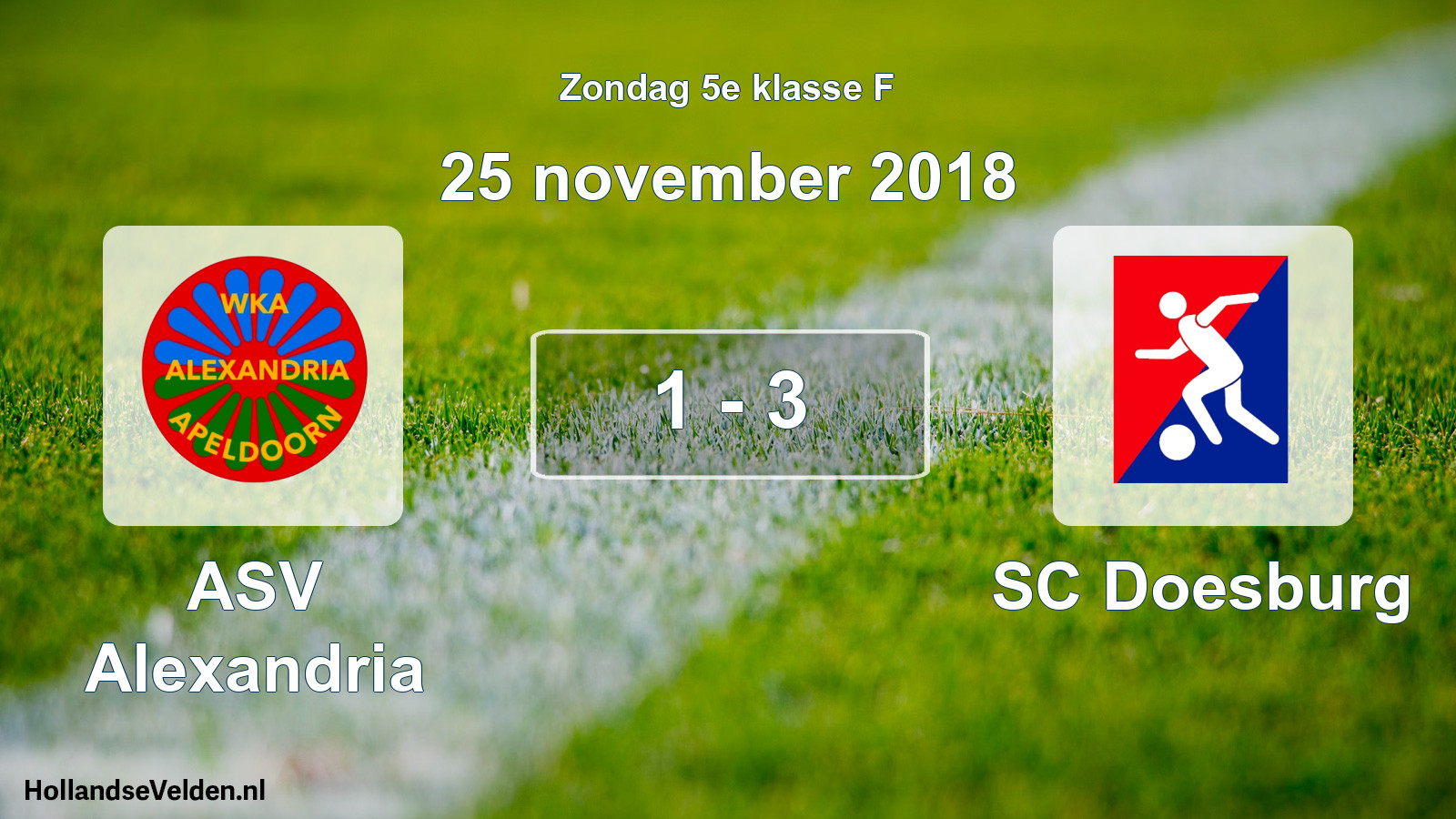 Total number of matches played: ASV Alexandria - SC Doesburg 1 - 3 (25 November 2018)