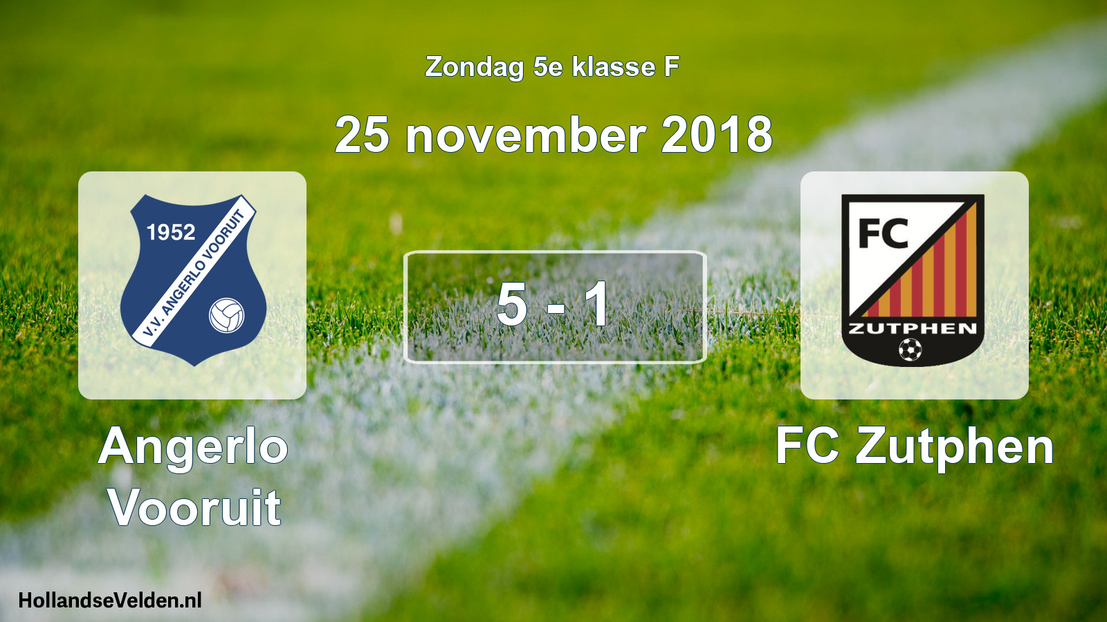 Total number of matches played: Angerlo Vooruit - FC Zutphen 5 - 1 (25 November 2018)