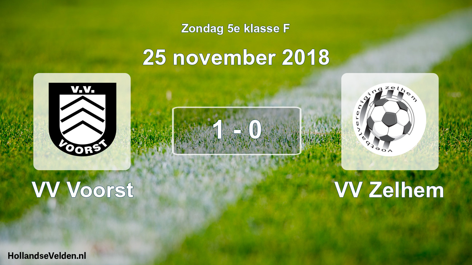 Total number of matches played: VV Voorst - VV Zelhem 1 - 0 (25 November 2018)