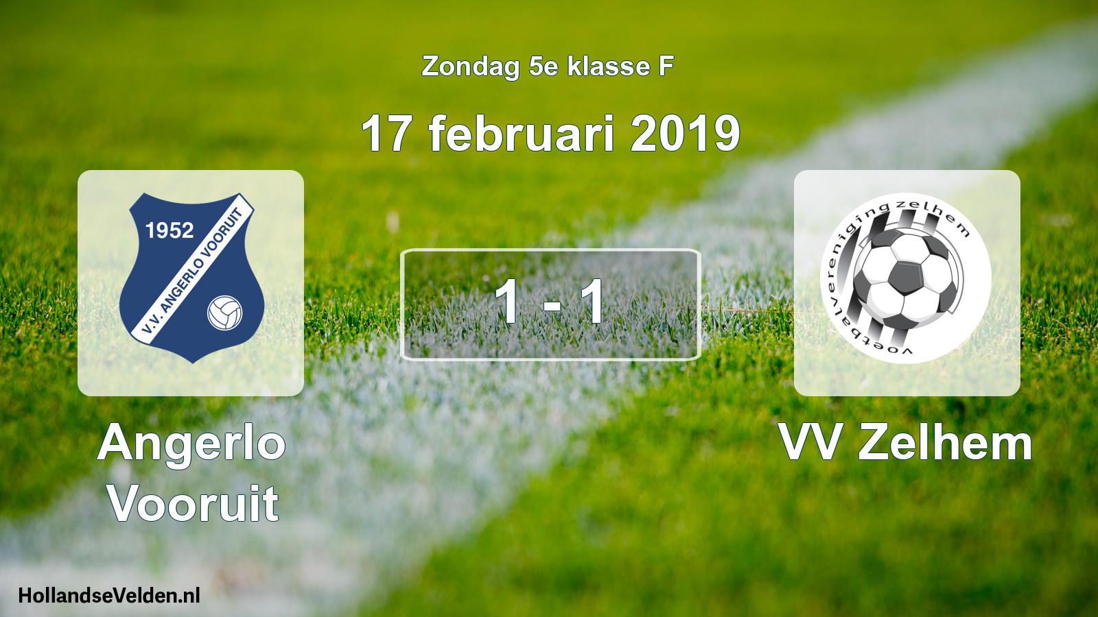 Total number of matches played: Angerlo Vooruit - VV Zelhem 1 - 1 (17 February 2019)