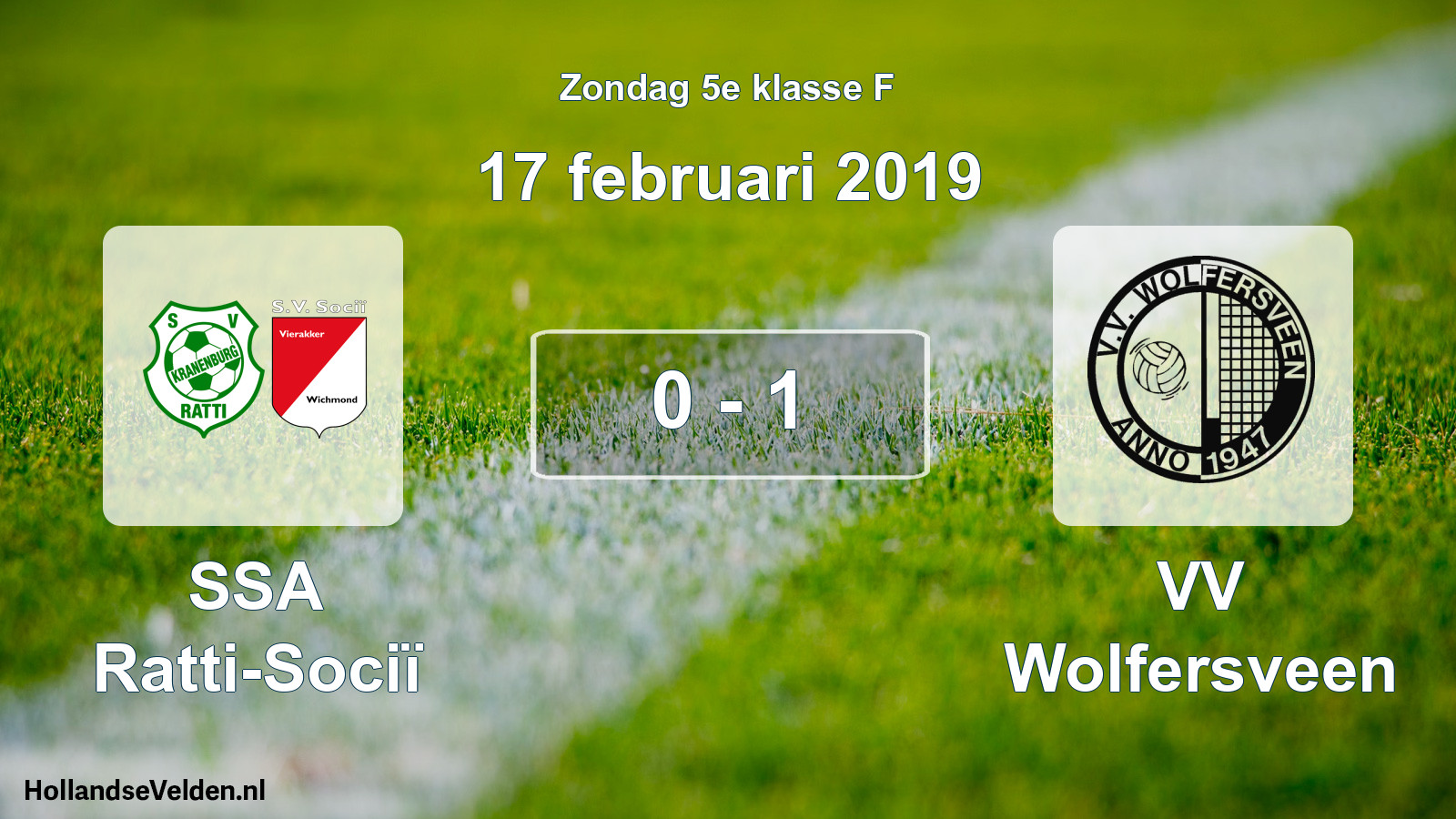 Total number of matches played: SSA Ratti-Sociï - VV Wolfersveen 0 - 1 (17 February 2019)