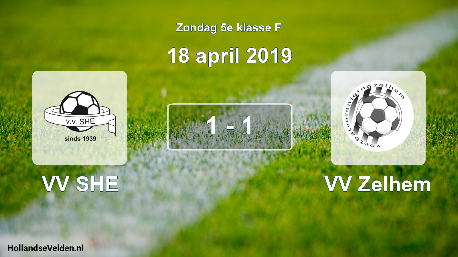 Total number of matches played: VV SHE - VV Zelhem 1 - 1 (18 April 2019)