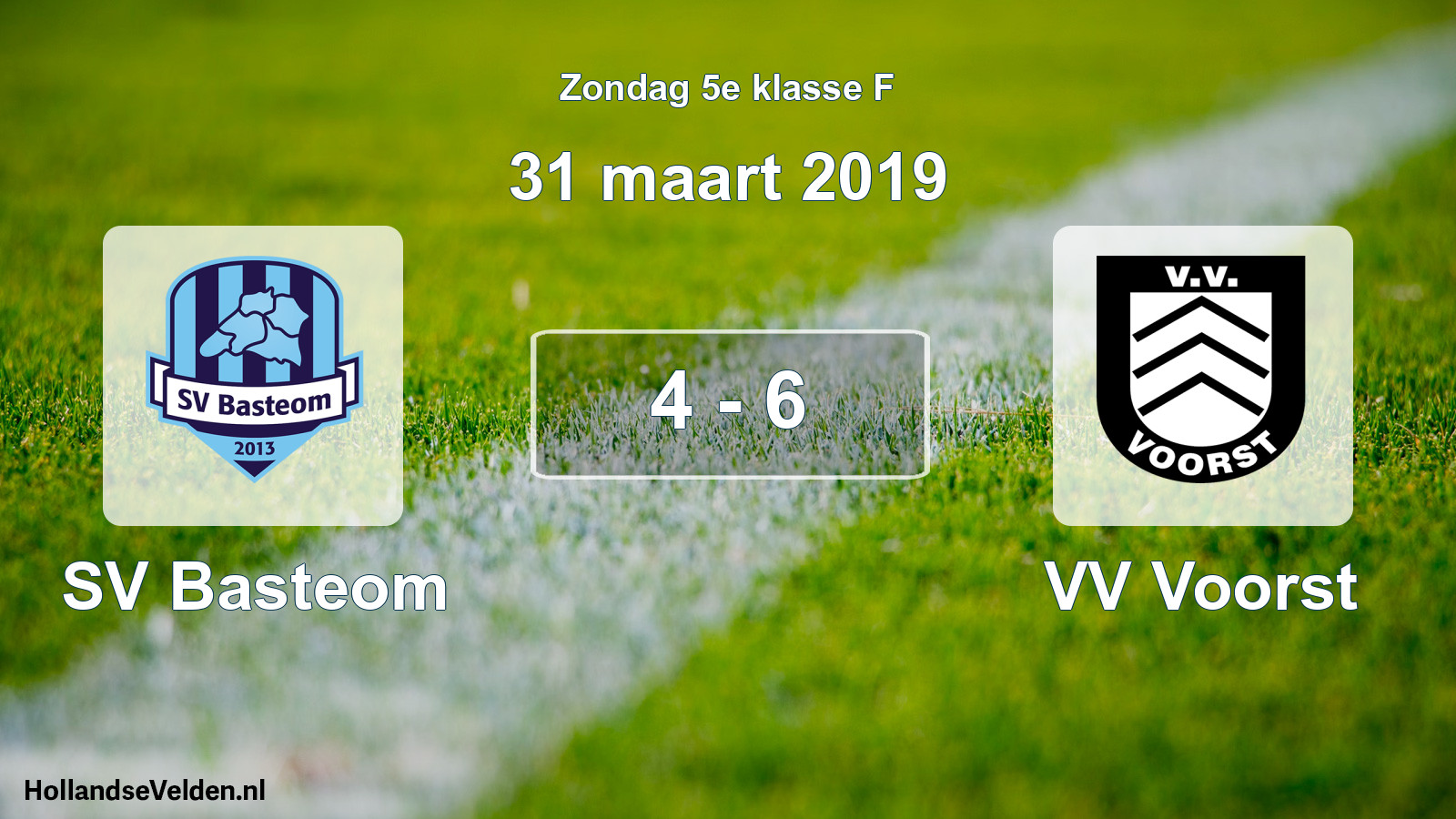 Total number of matches played: SV Basteom - VV Voorst 4 - 6 (31 March 2019)