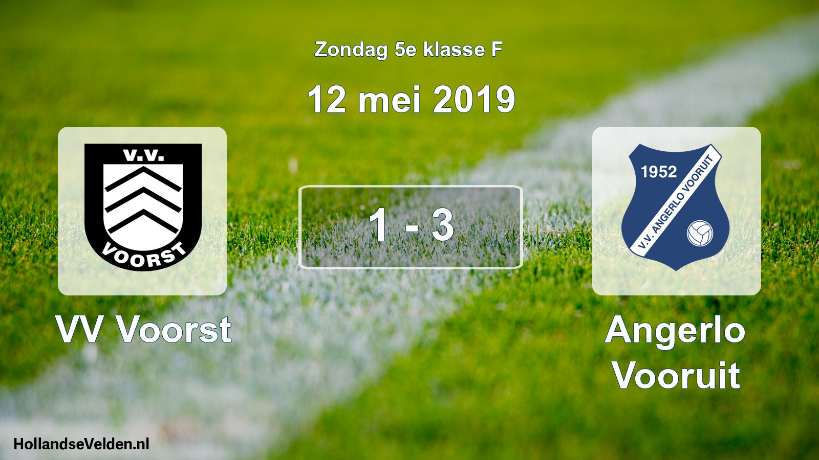 Total number of matches played: VV Voorst - Angerlo Vooruit 1 - 3 (12 May 2019)