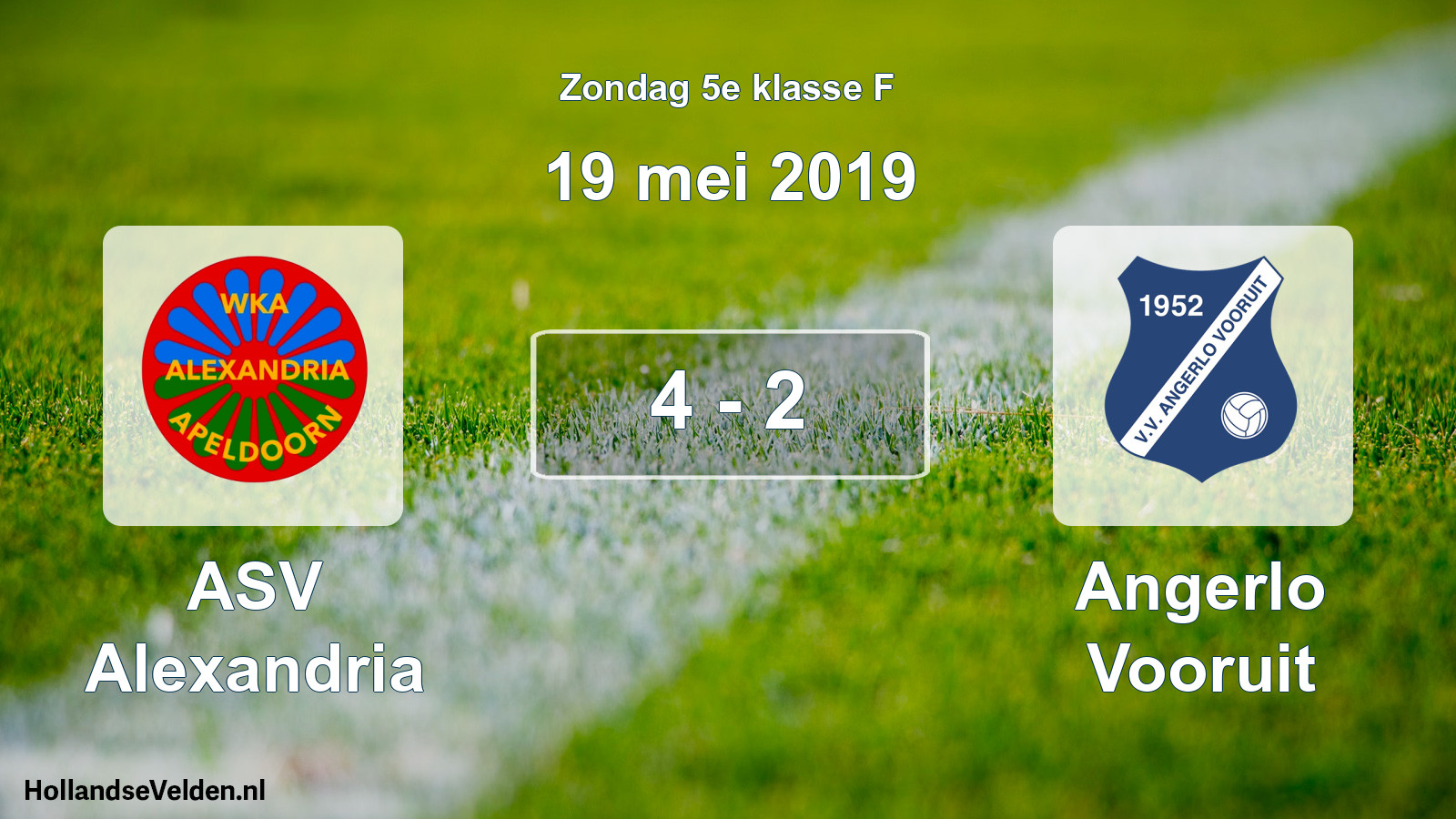 Total number of matches played: ASV Alexandria - Angerlo Vooruit 4 - 2 (19 May 2019)