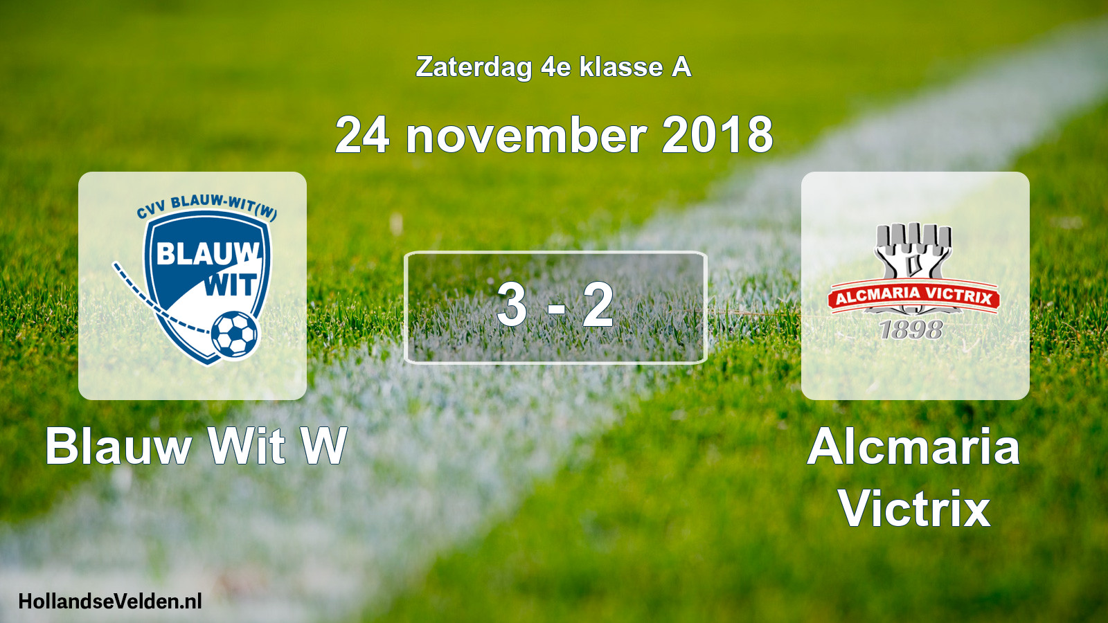 Total number of matches played: Blauw Wit W - Alcmaria Victrix 3 - 2 (24 November 2018)