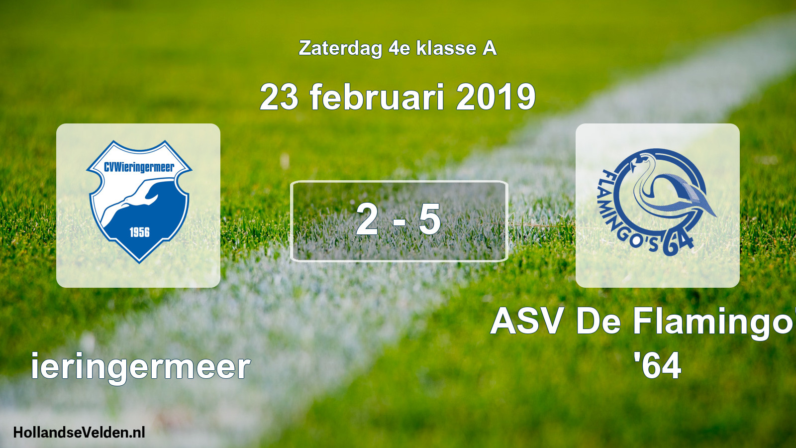 Total number of matches played: Wieringermeer - ASV De Flamingo's '64 2 - 5 (23 February 2019)
