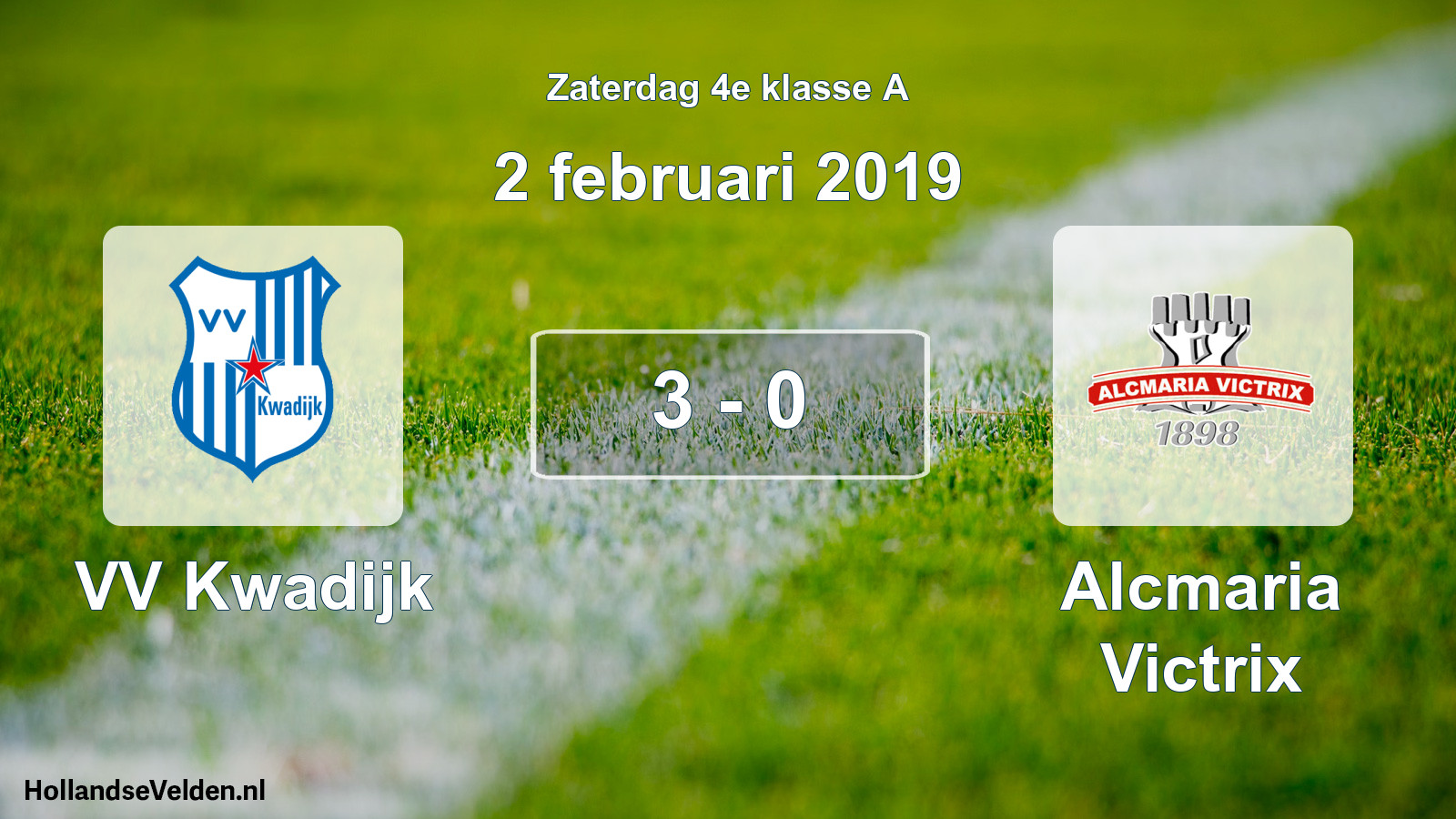 Total number of matches played: VV Kwadijk - Alcmaria Victrix 3 - 0 (2 February 2019)