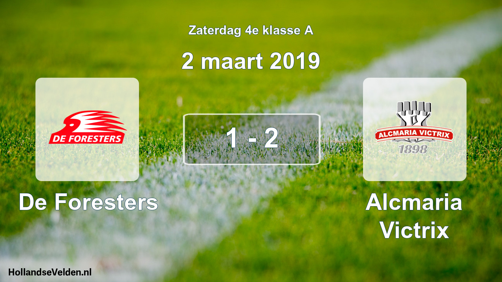 Total number of matches played: De Foresters - Alcmaria Victrix 1 - 2 (2 March 2019)
