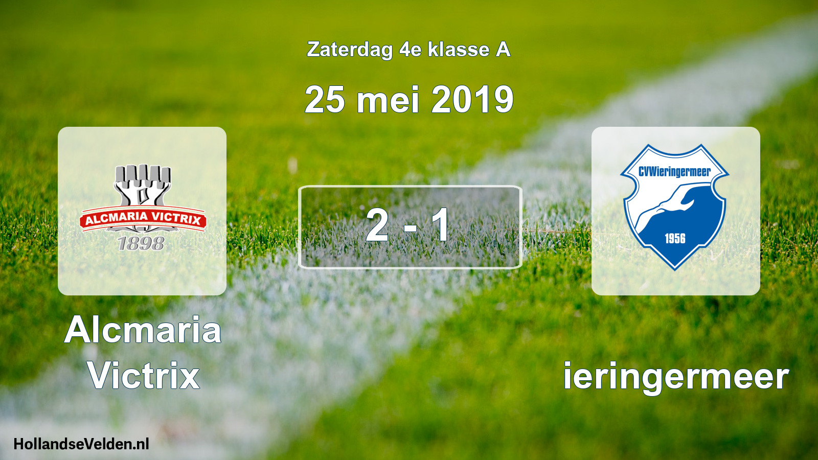 Total number of matches played: Alcmaria Victrix - Wieringermeer 2 - 1 (25 May 2019)