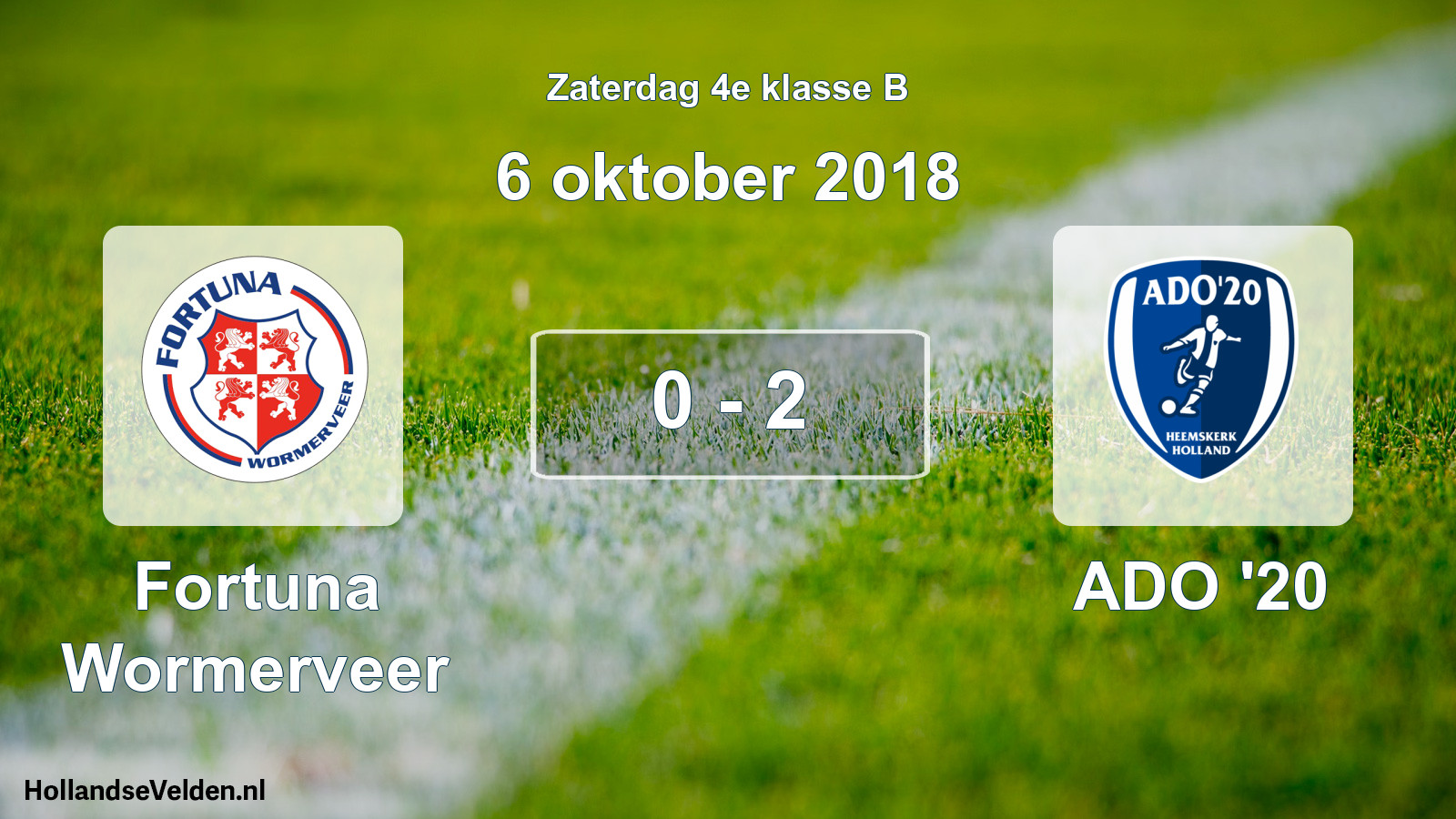 Total number of matches played: Fortuna Wormerveer - ADO '20 0 - 2 (6 October 2018)
