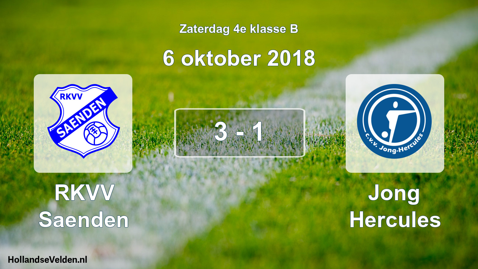 Total number of matches played: RKVV Saenden - Jong Hercules 3 - 1 (6 October 2018)