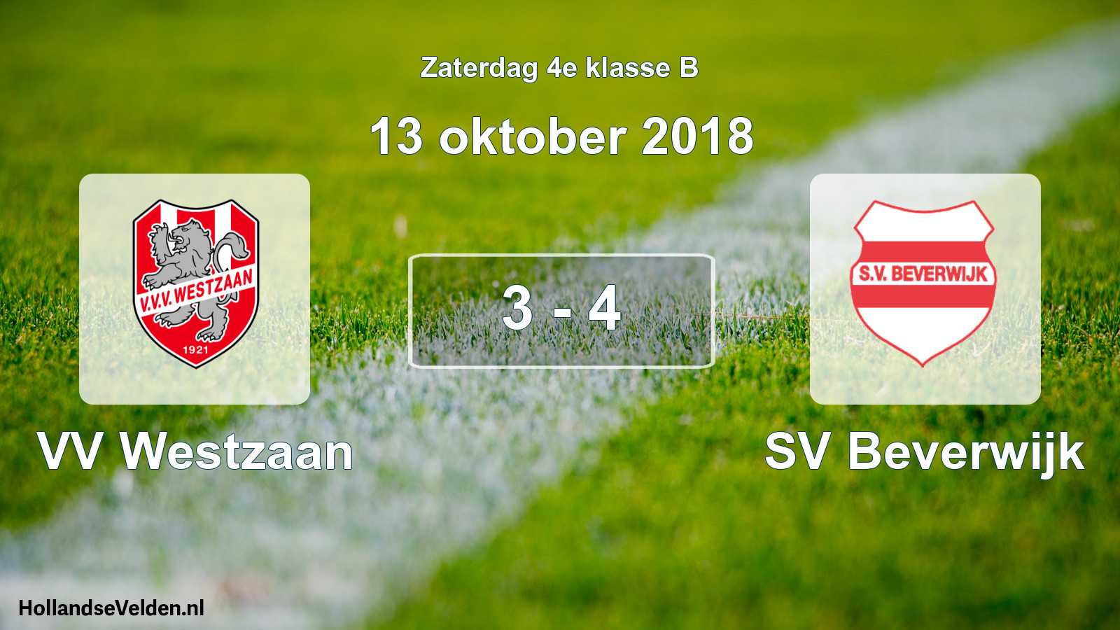 Total number of matches played: VV Westzaan - SV Beverwijk 3 - 4 (13 October 2018)