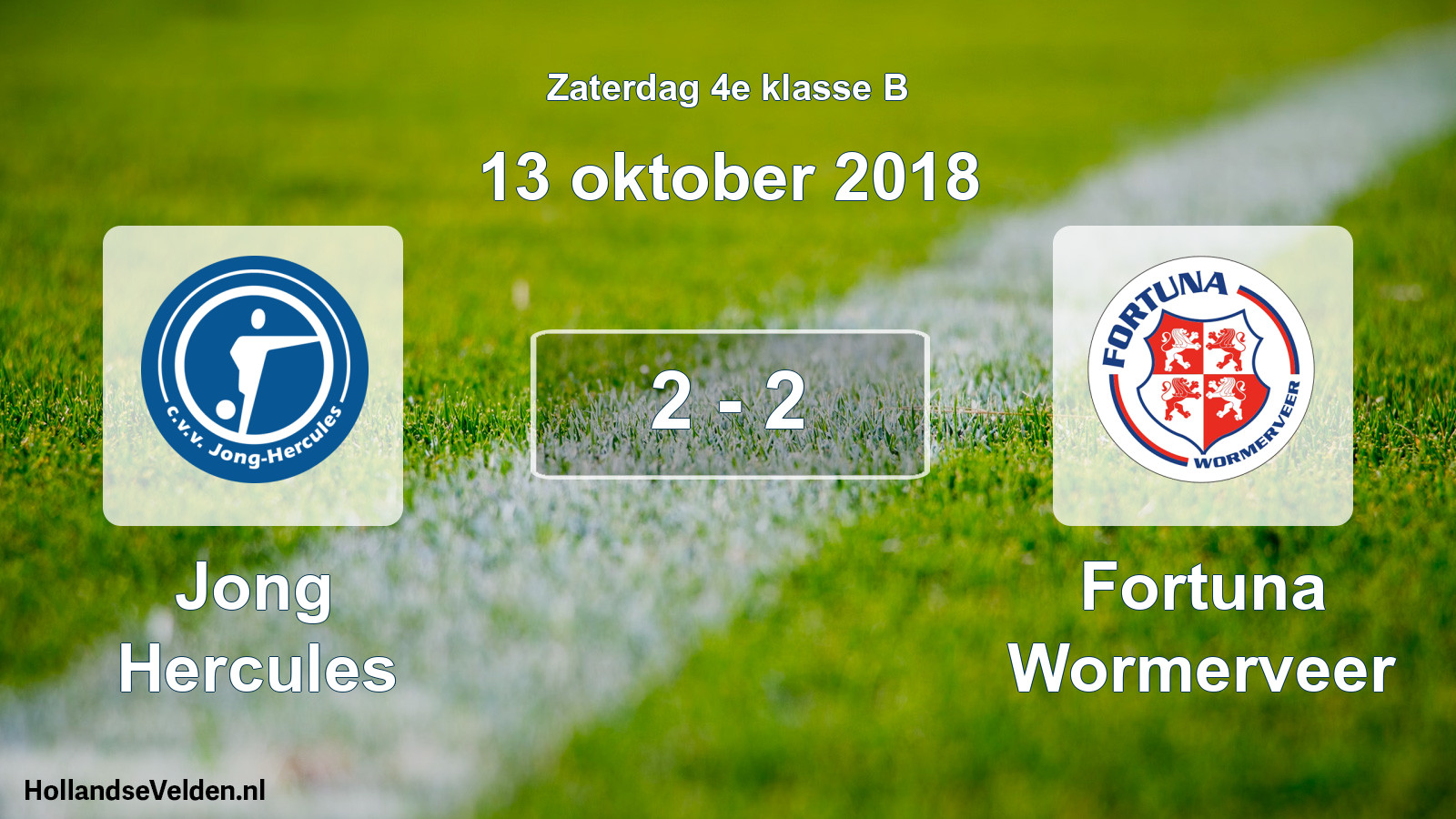 Total number of matches played: Jong Hercules - Fortuna Wormerveer 2 - 2 (13 October 2018)