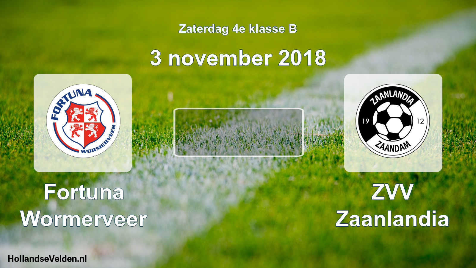 Scheduled Match: Fortuna Wormerveer - ZVV Zaanlandia (3 November 2018)
