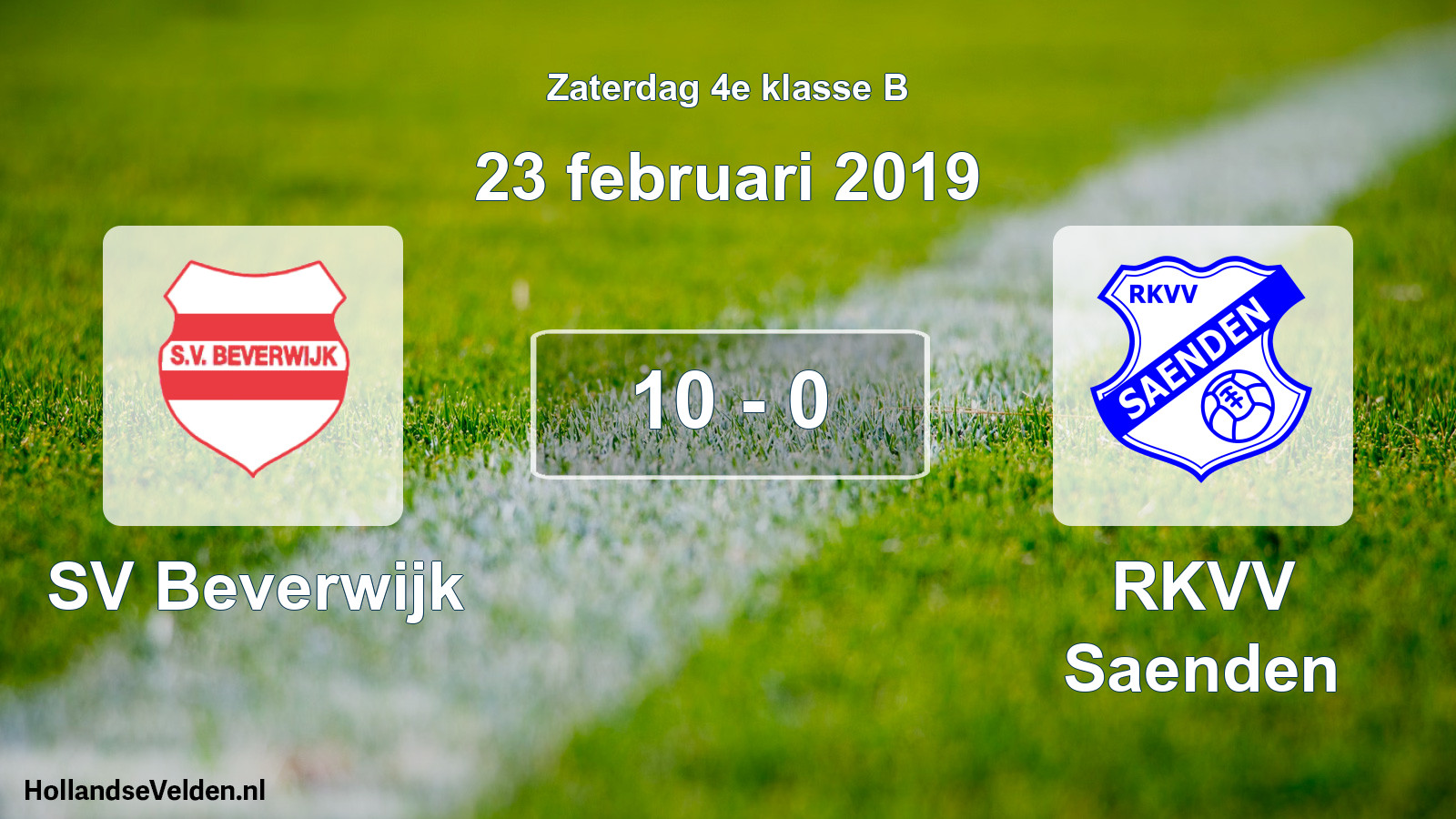 Total number of matches played: SV Beverwijk - RKVV Saenden 10 - 0 (23 February 2019)