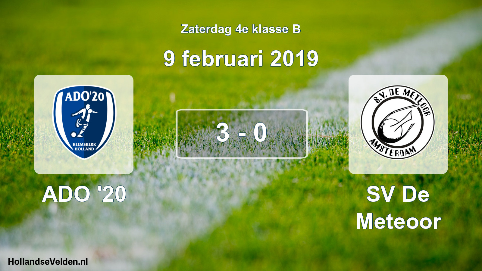 Total number of matches played: ADO '20 - SV De Meteoor 3 - 0 (9 February 2019)