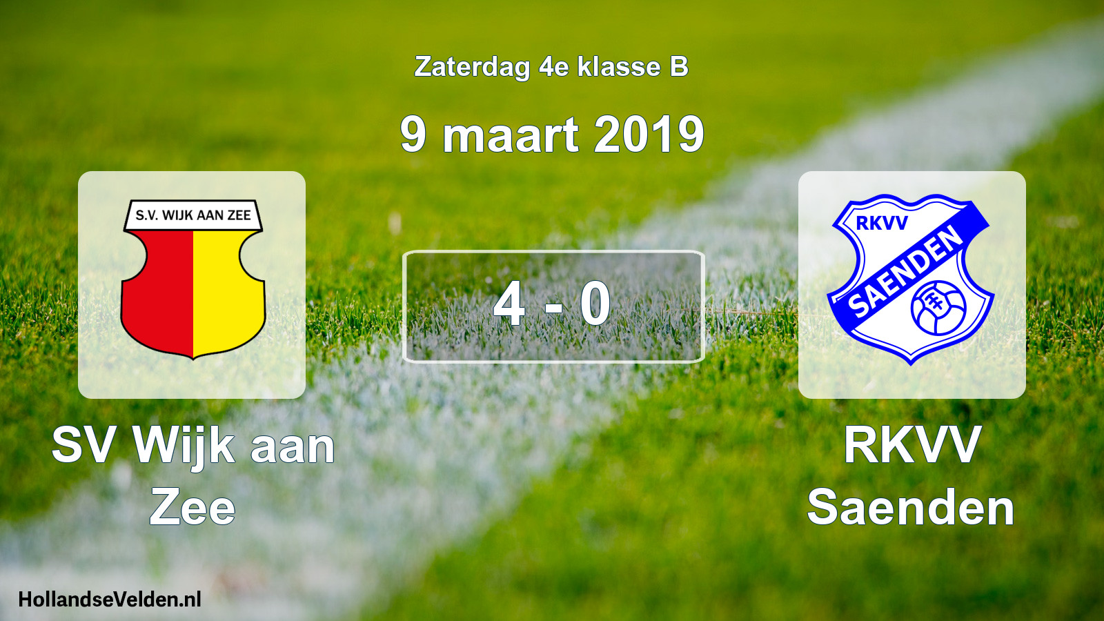 Total number of matches played: SV Wijk aan Zee - RKVV Saenden 4 - 0 (9 March 2019)