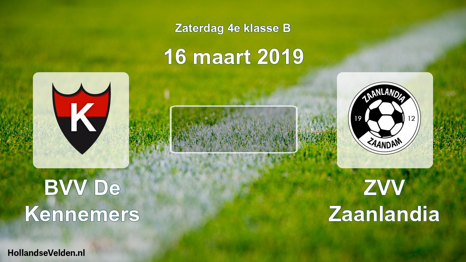 Scheduled Match: BVV De Kennemers - ZVV Zaanlandia (16 March 2019)