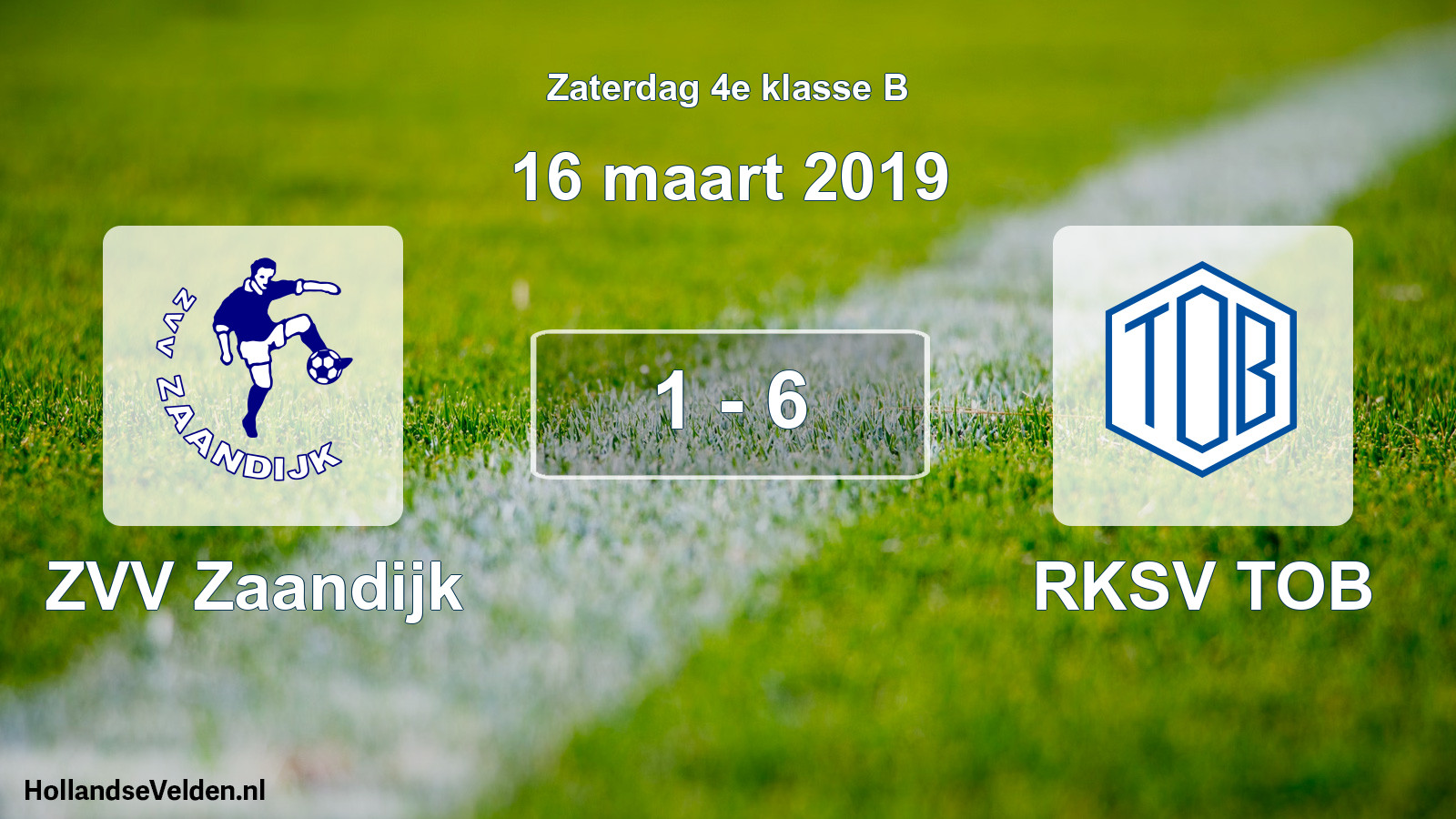 Total number of matches played: ZVV Zaandijk - RKSV TOB 1 - 6 (16 March 2019)