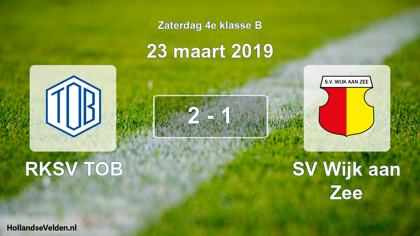 Total number of matches played: RKSV TOB - SV Wijk aan Zee 2 - 1 (23 March 2019)