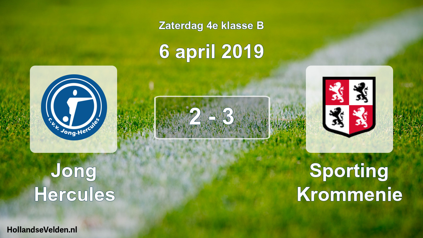 Total number of matches played: Jong Hercules - Sporting Krommenie 2 - 3 (6 April 2019)