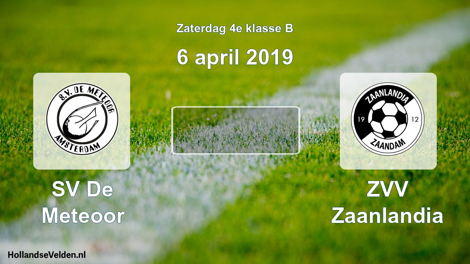 Scheduled Match: SV De Meteoor - ZVV Zaanlandia (6 April 2019)