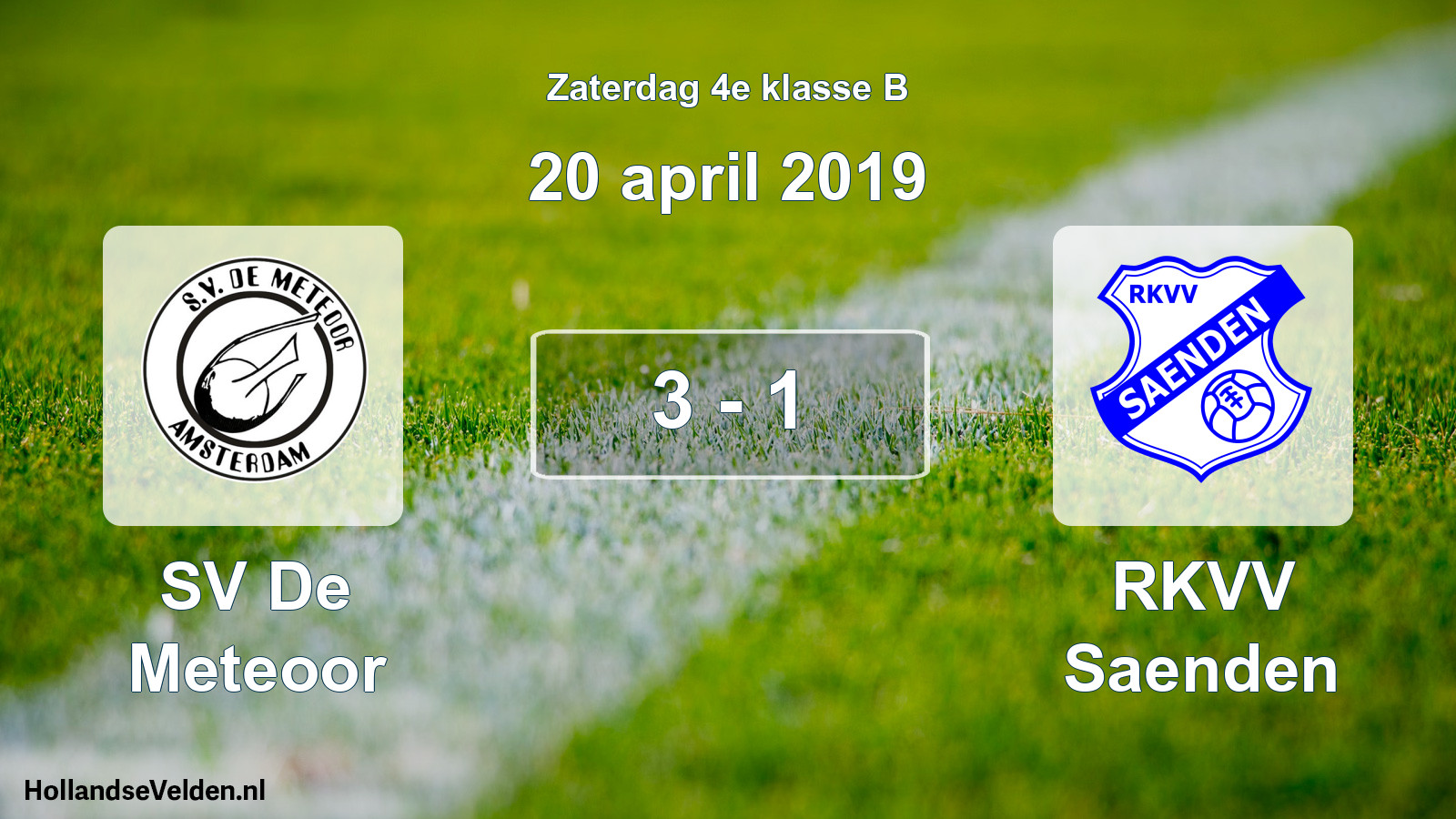 Total number of matches played: SV De Meteoor - RKVV Saenden 3 - 1 (20 April 2019)