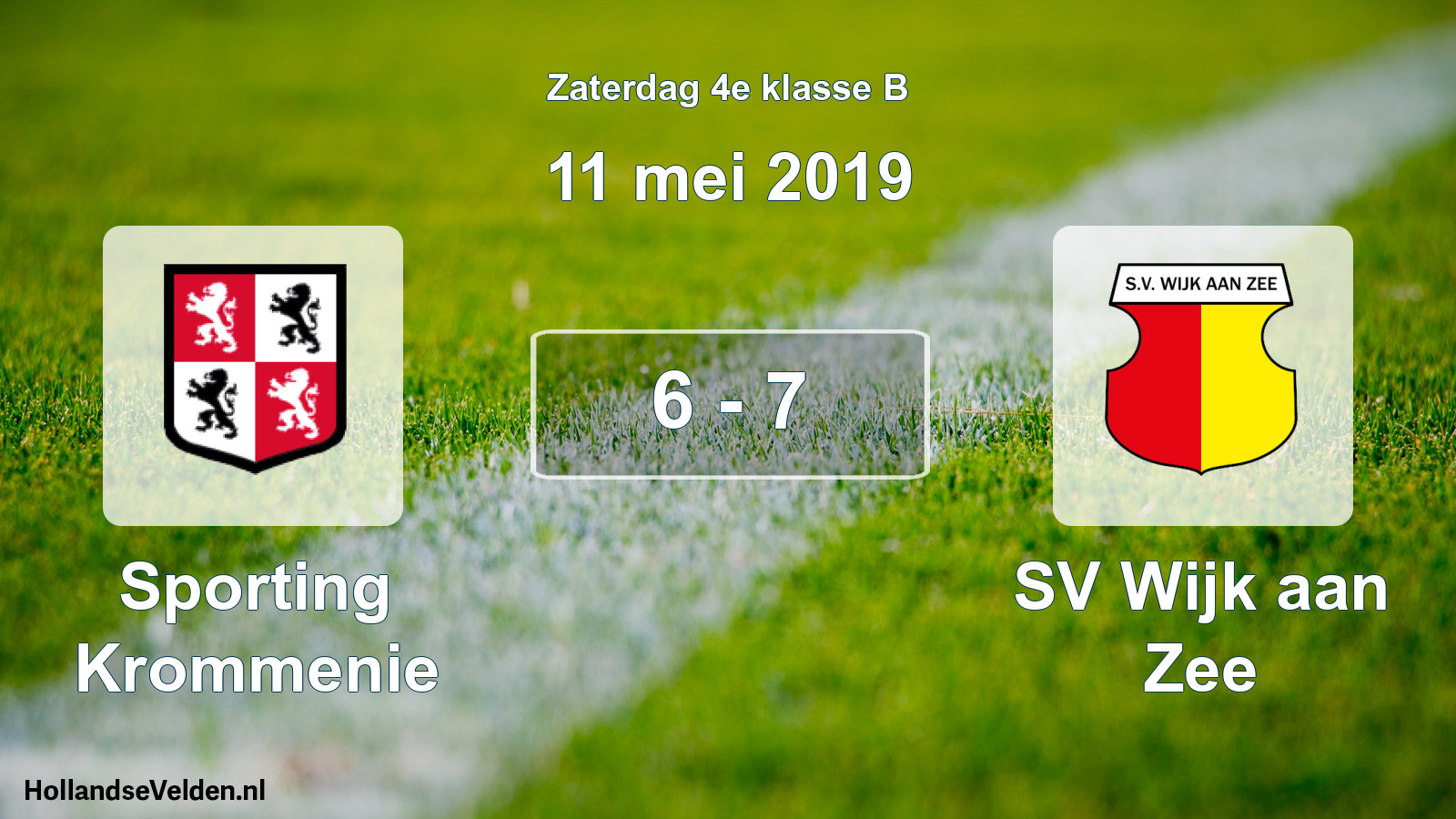Total number of matches played: Sporting Krommenie - SV Wijk aan Zee 6 - 7 (11 May 2019)
