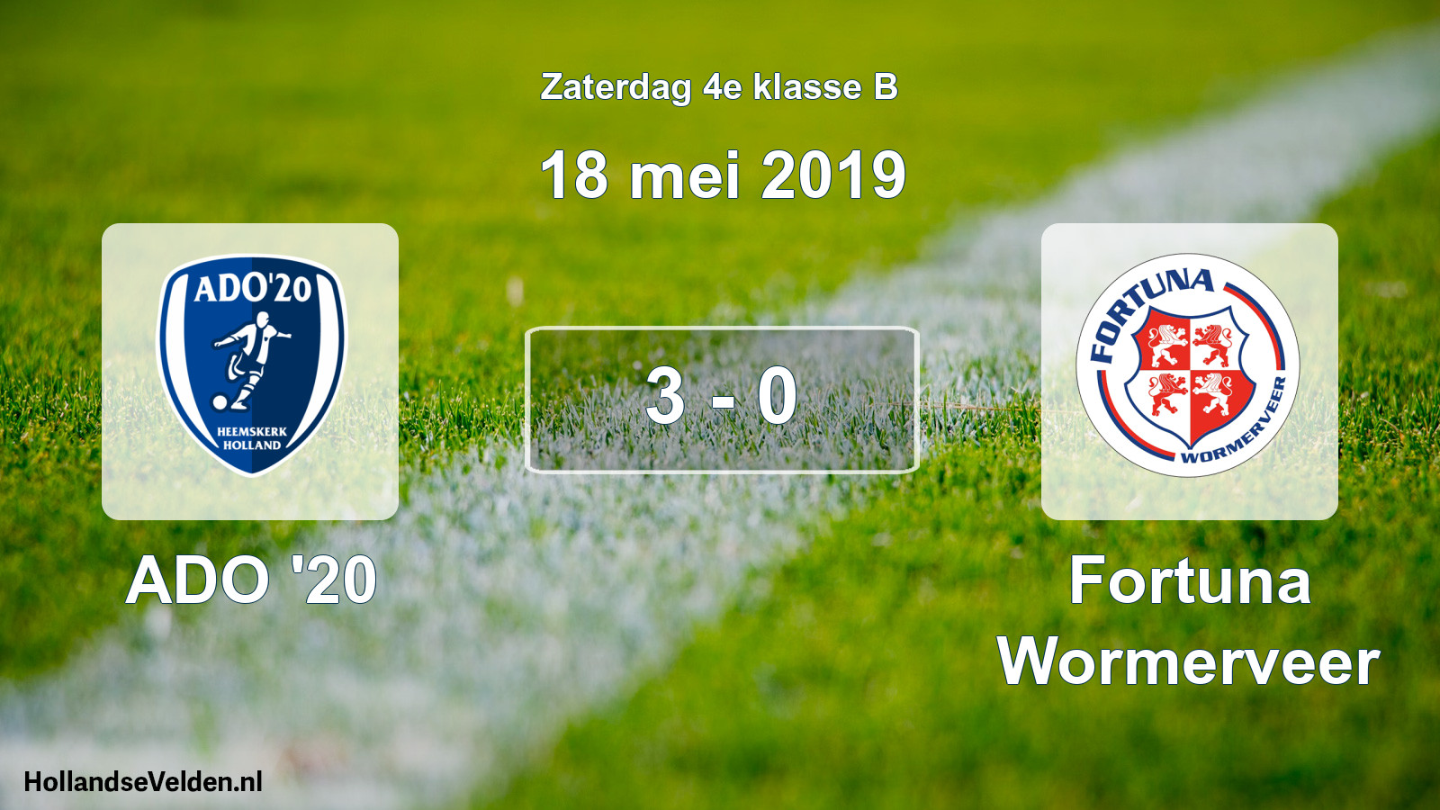 Total number of matches played: ADO '20 - Fortuna Wormerveer 3 - 0 (18 May 2019)