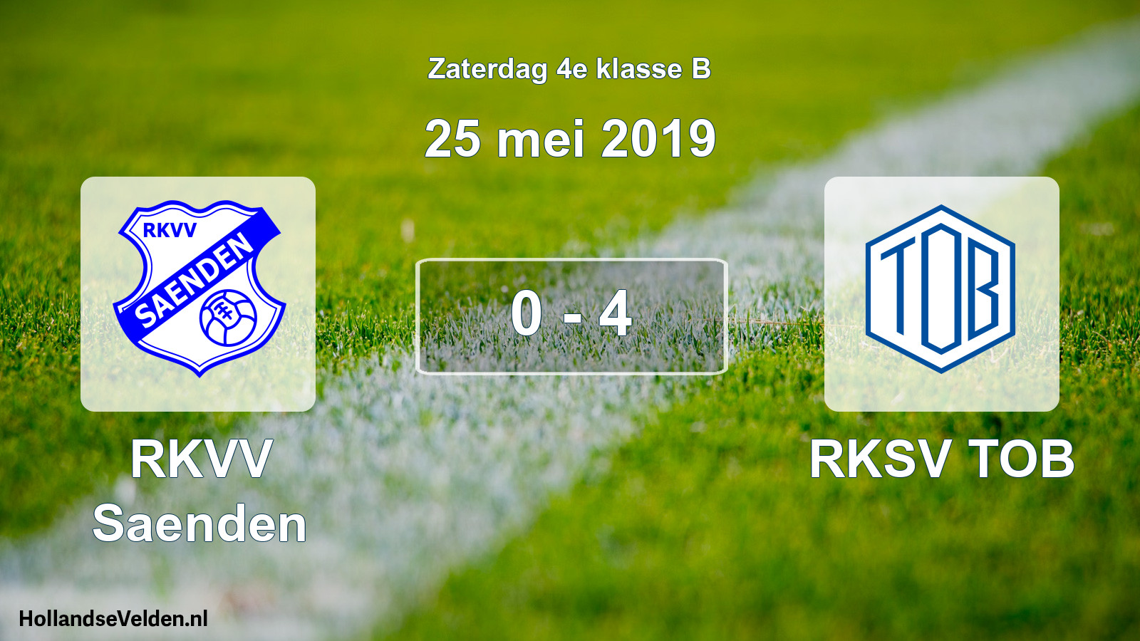 Total number of matches played: RKVV Saenden - RKSV TOB 0 - 4 (25 May 2019)