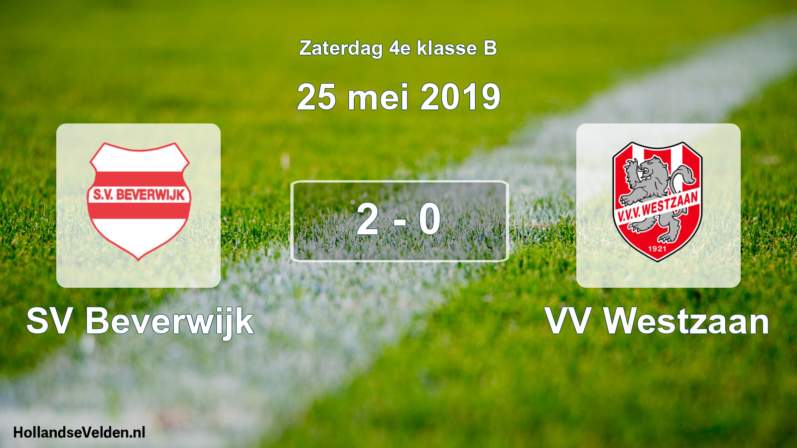 Total number of matches played: SV Beverwijk - VV Westzaan 2 - 0 (25 May 2019)