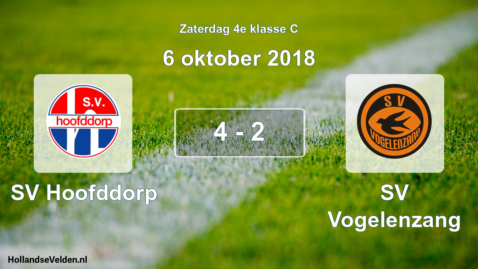 Total number of matches played: SV Hoofddorp - SV Vogelenzang 4 - 2 (6 October 2018)