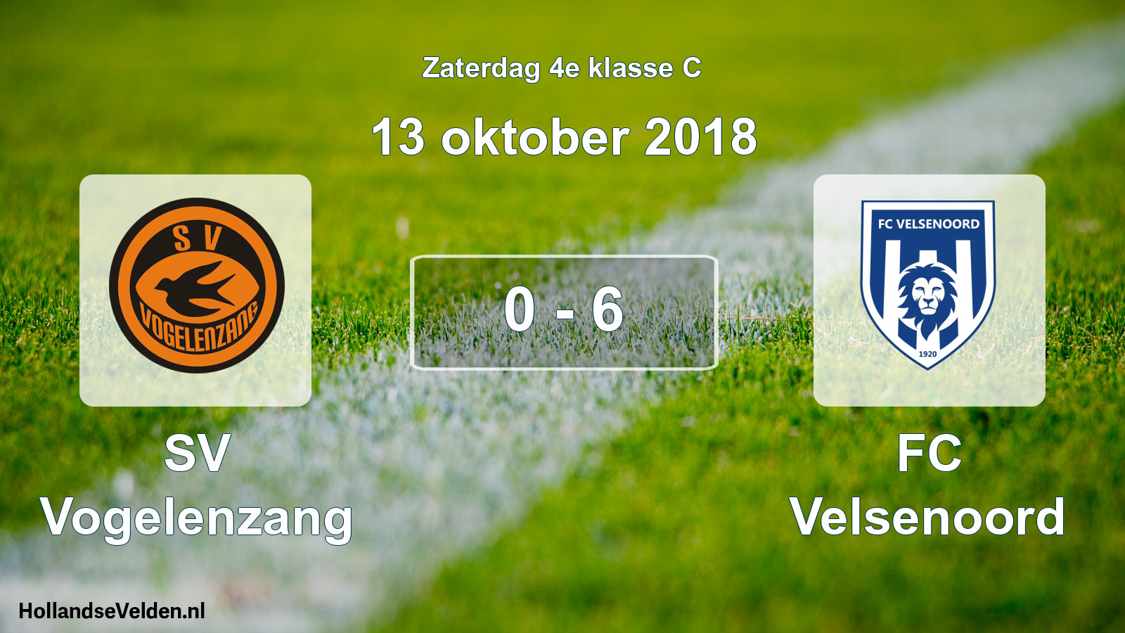 Total number of matches played: SV Vogelenzang - FC Velsenoord 0 - 6 (13 October 2018)