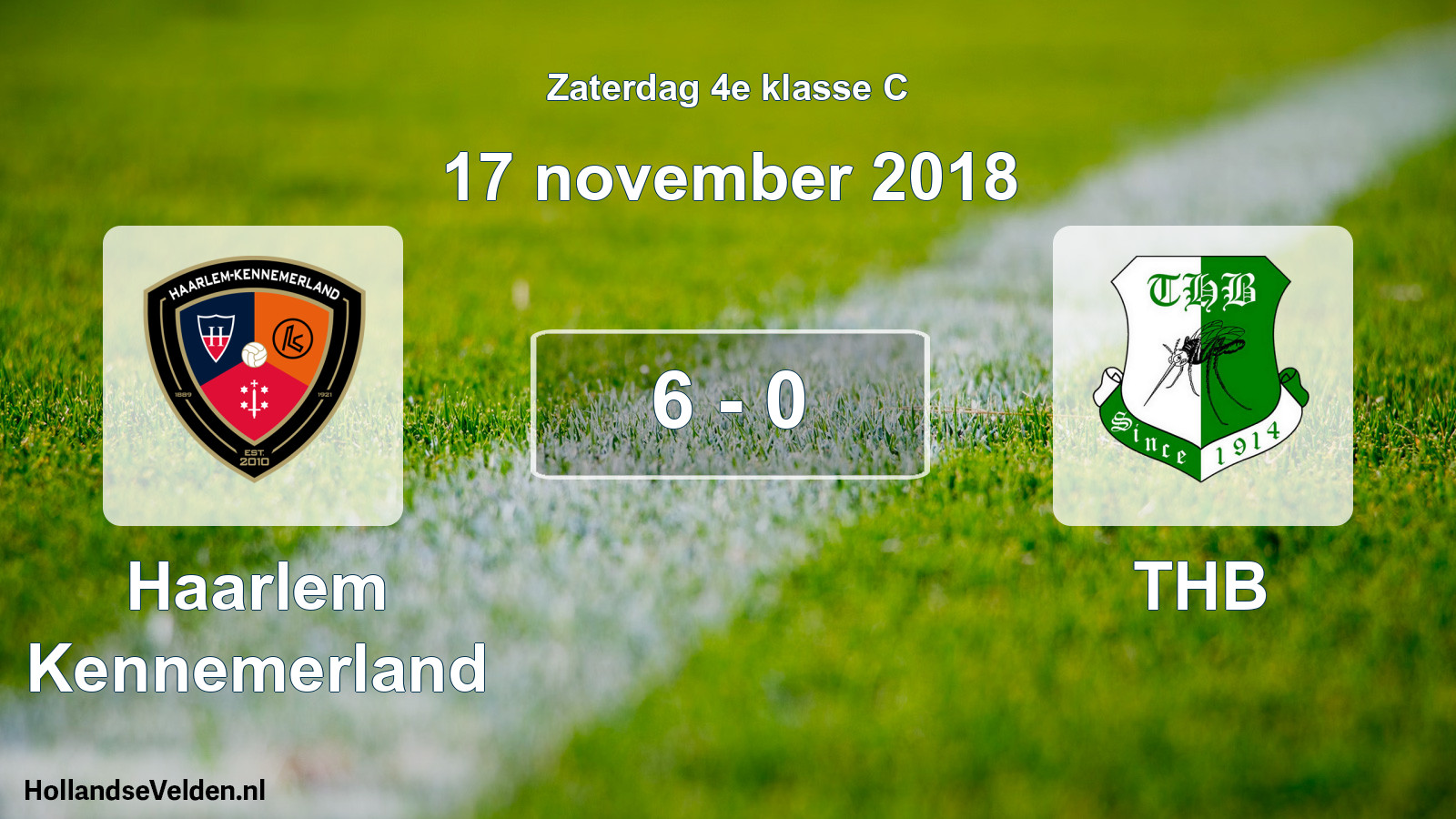 Total number of matches played: Haarlem Kennemerland - THB 6 - 0 (17 November 2018)