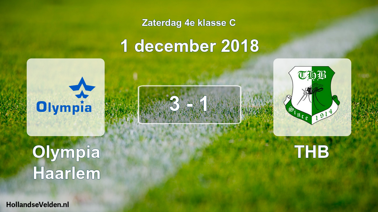 Total number of matches played: Olympia Haarlem - THB 3 - 1 (1 December 2018)