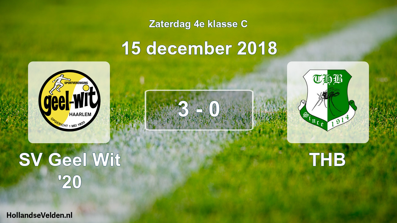 Total number of matches played: SV Geel Wit '20 - THB 3 - 0 (15 December 2018)