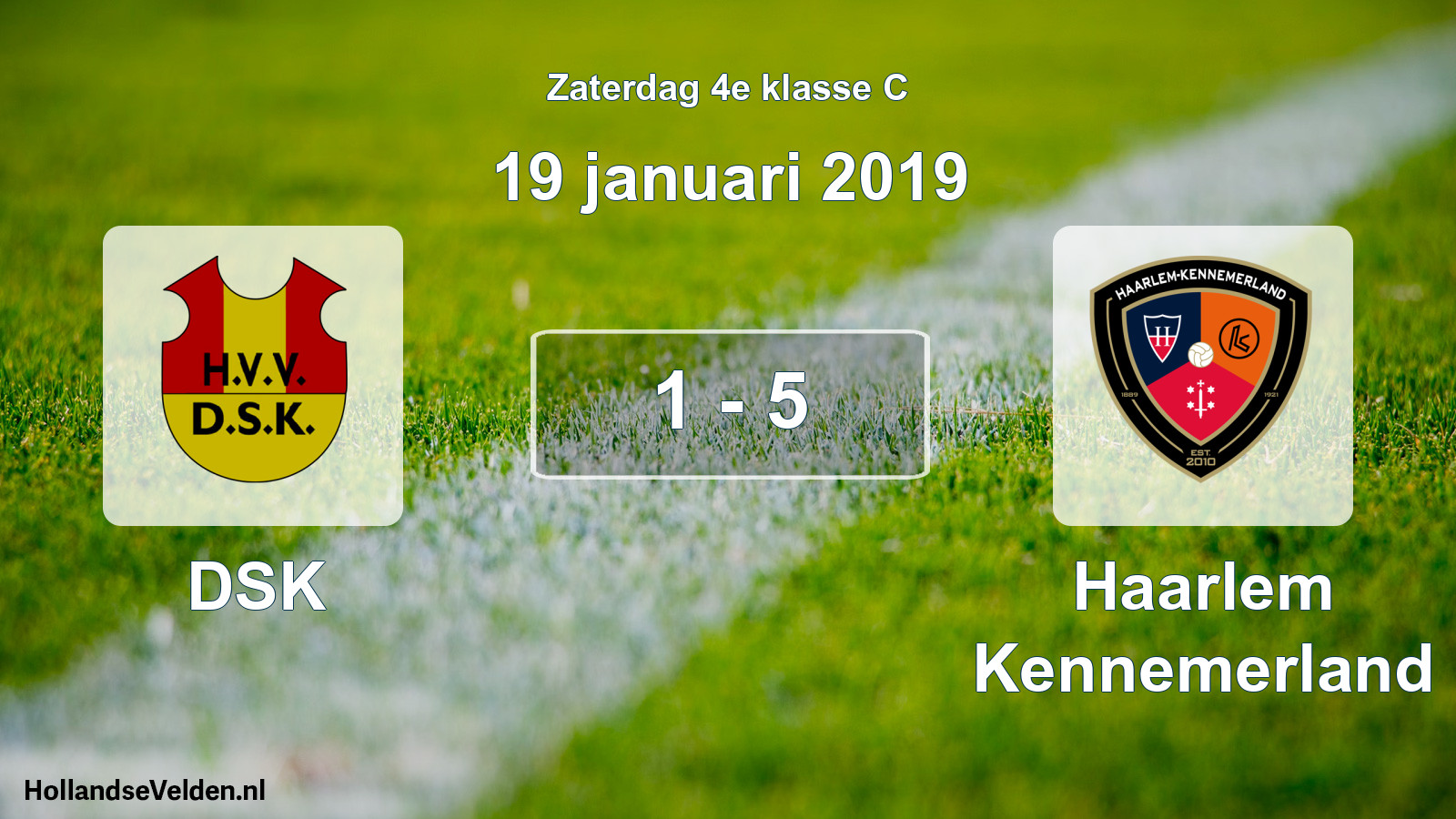 Total number of matches played: DSK - Haarlem Kennemerland 1 - 5 (19 January 2019)