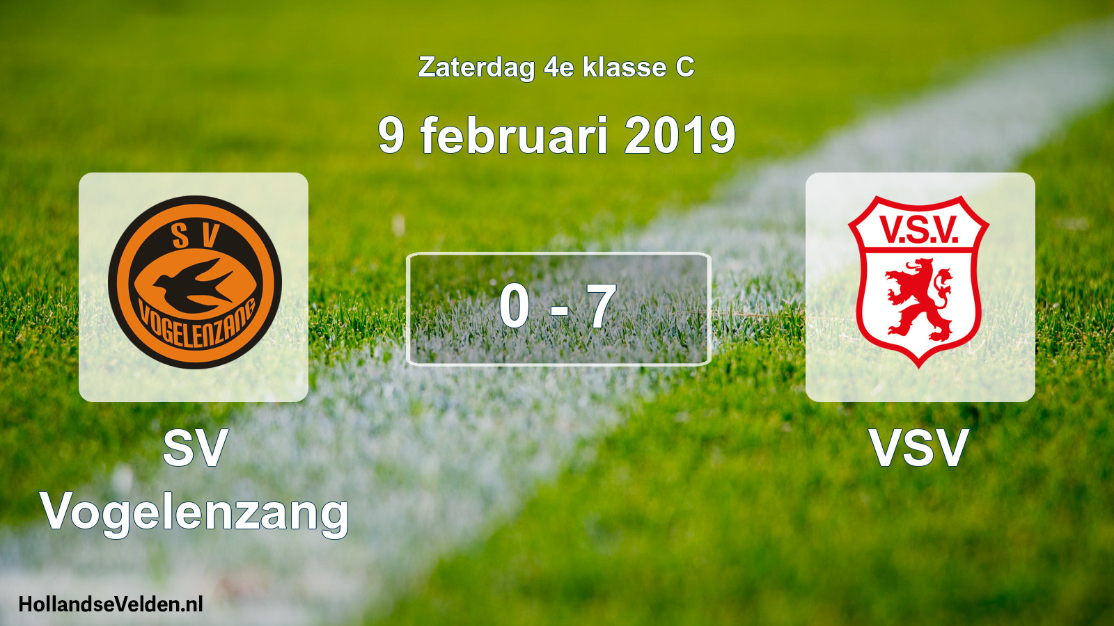 Total number of matches played: SV Vogelenzang - VSV 0 - 7 (9 February 2019)