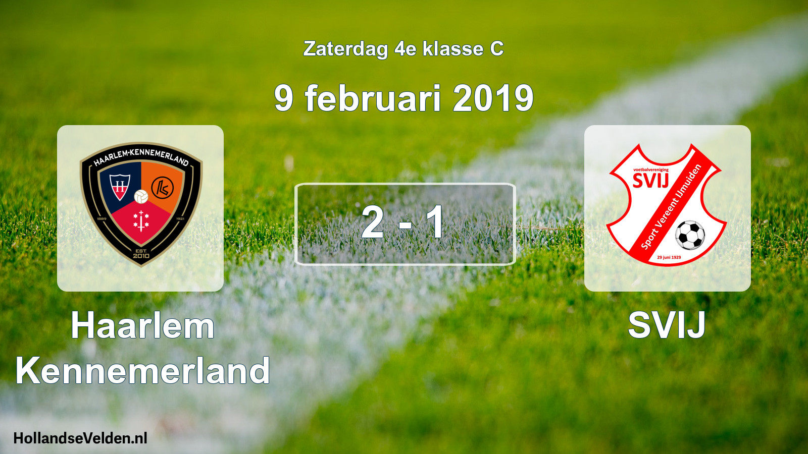 Total number of matches played: Haarlem Kennemerland - SVIJ 2 - 1 (9 February 2019)